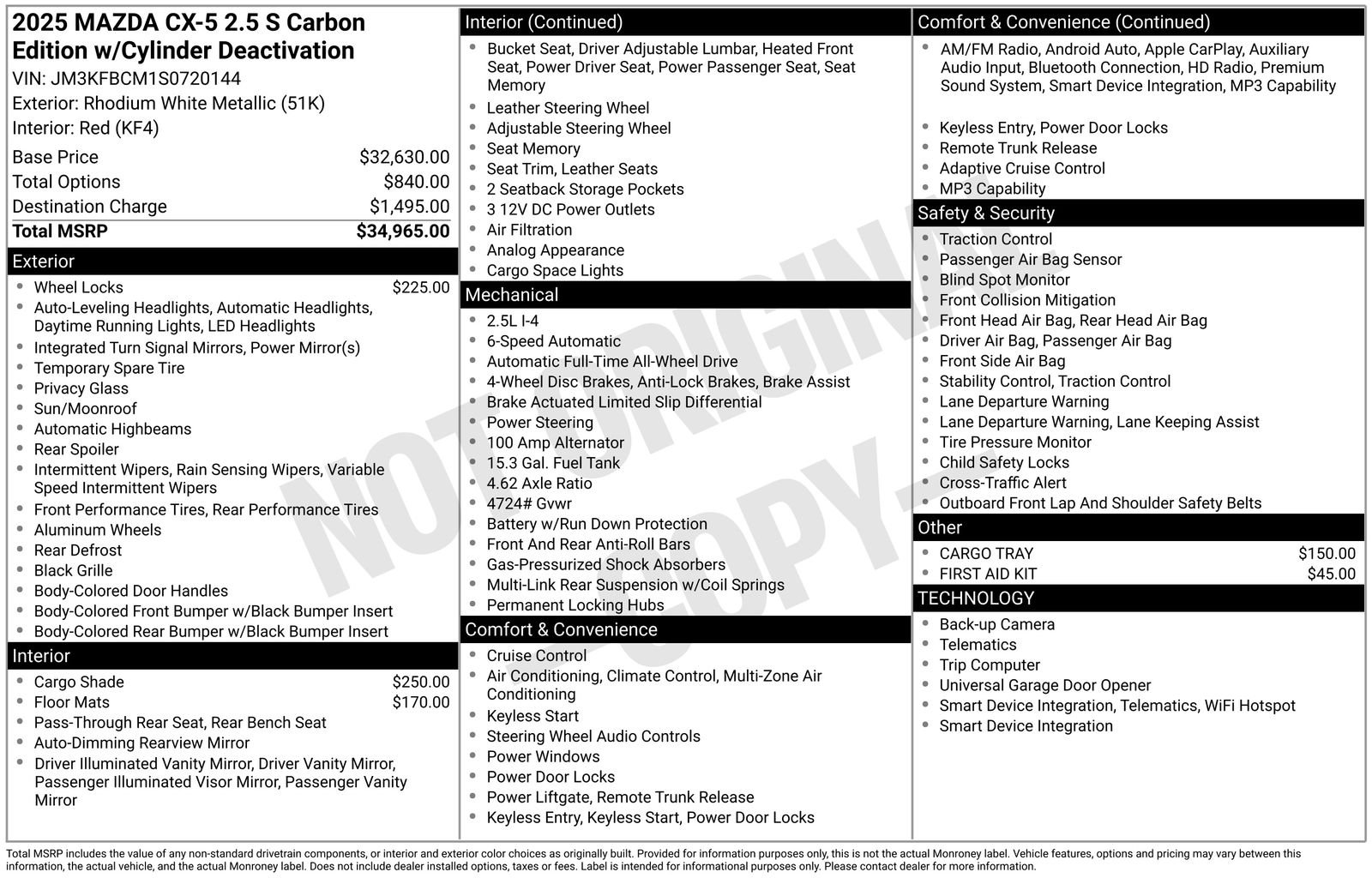 Certified Used 2025 Rhodium White Metallic Mazda 2.5 S Carbon Edition image 36