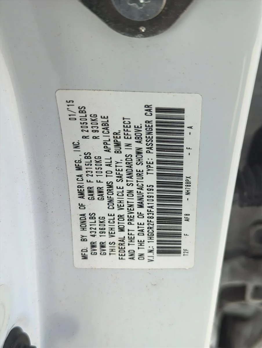 Used 2015 White Honda EX-L image 2