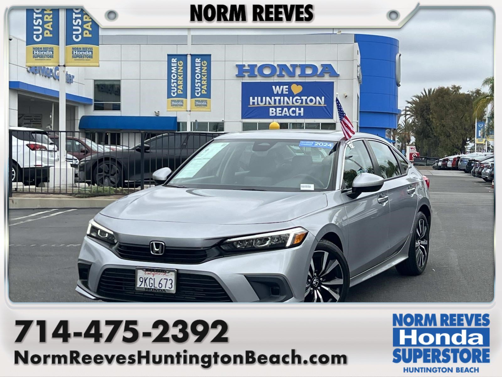 Certified Used 2024 Lunar Silver Metallic Honda EX image 1
