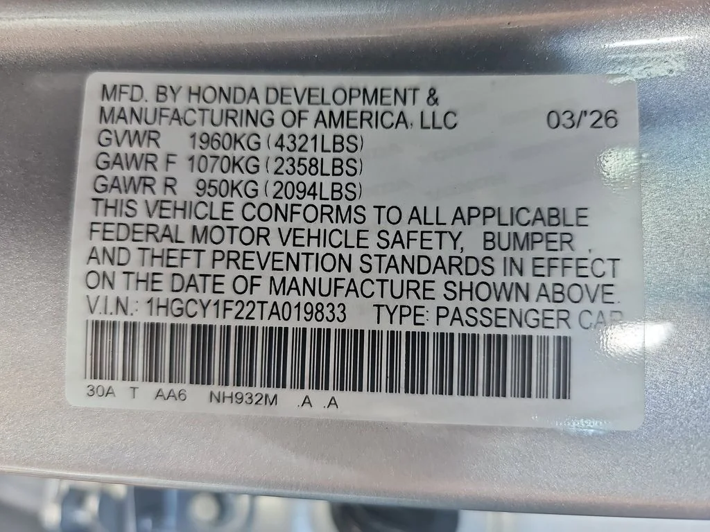 New 2026 Solar Silver Metallic Honda LX image 36