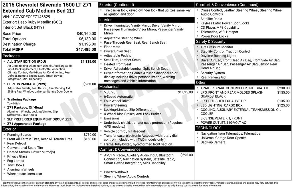 Used 2015 Deep Ruby Metallic Chevrolet LT image 2