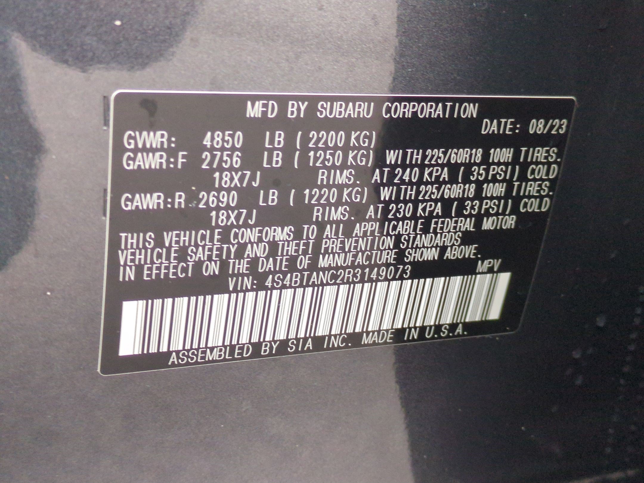 Used 2024 Magnetite Gray Metallic Subaru Limited image 35
