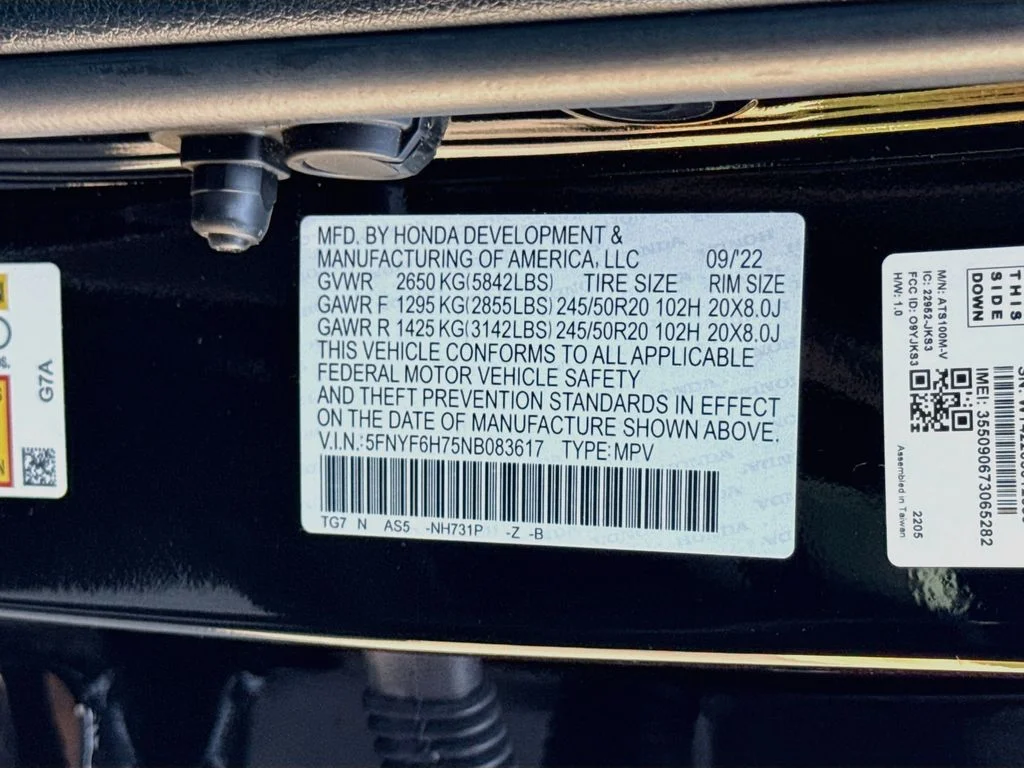 Used 2022 Crystal Black Pearl Honda Black Edition image 37