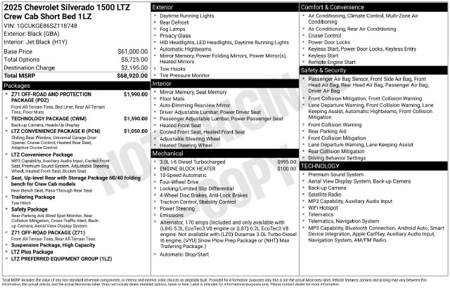 Used 2025 Black Chevrolet LTZ image 5