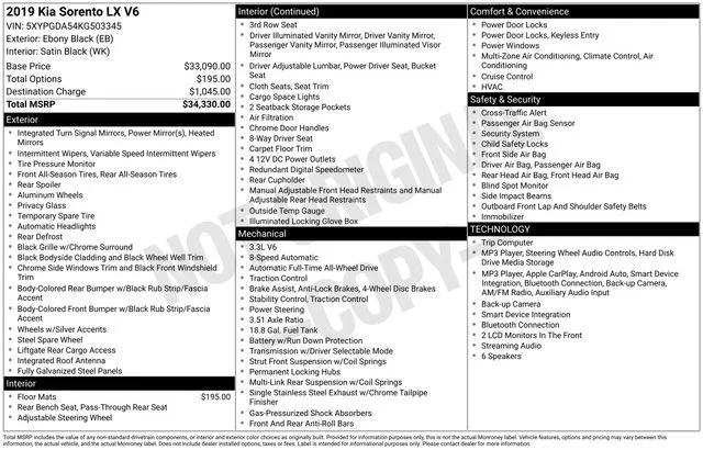 Used 2019 Black Kia LX image 11