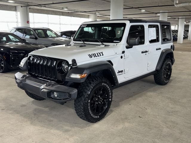 Used 2022 Bright White Clearcoat Jeep Unlimited Willys image 4