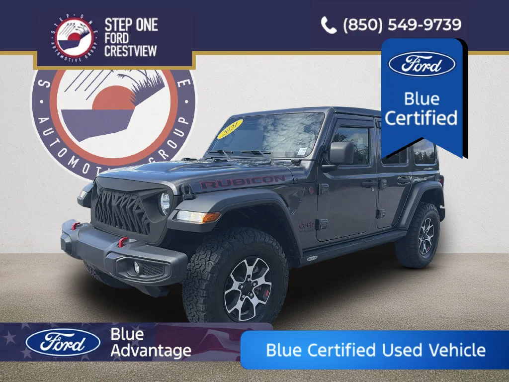 Certified Used 2021 Gray Jeep Unlimited Rubicon image 1
