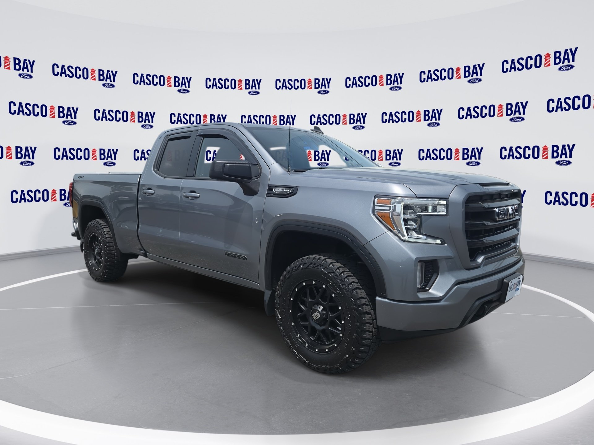 Gray 2021 GMC Sierra 1500 Elevation Double Cab 4WD Pickup Truck Four-Wheel Drive 8-Speed Automatic