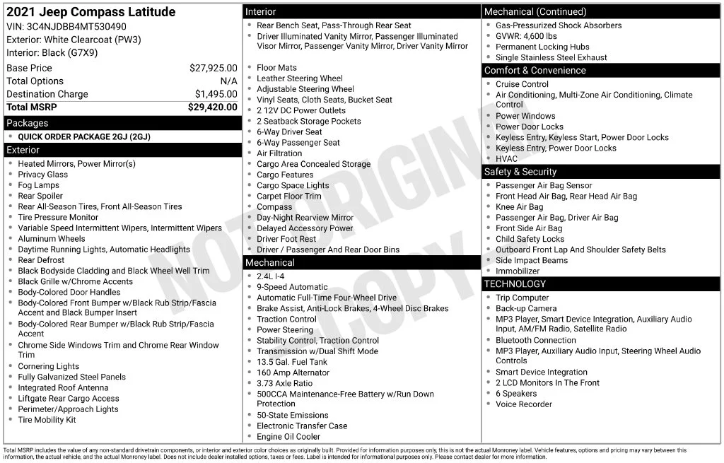 Used 2021 White Jeep Latitude image 19