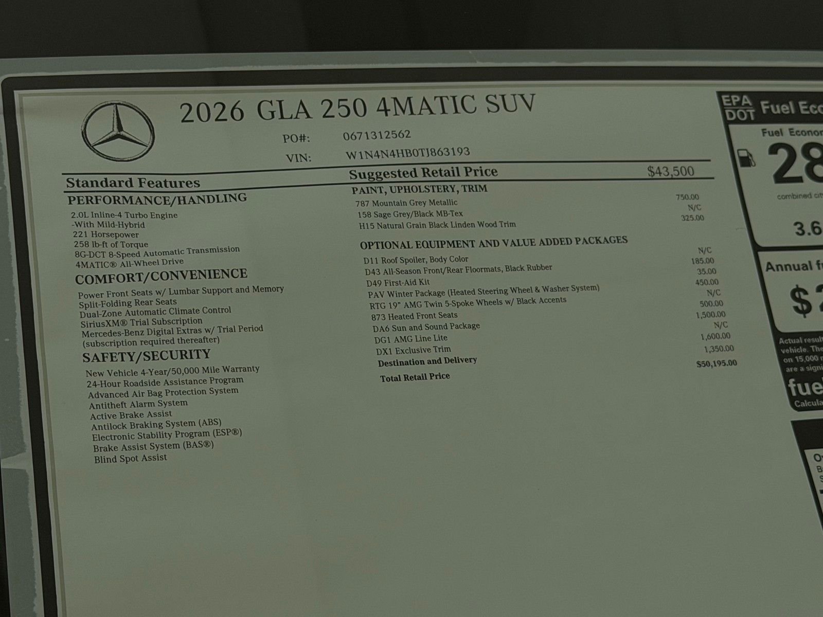 New 2026 Mountain Grey Metallic Mercedes-Benz GLA 250 image 23