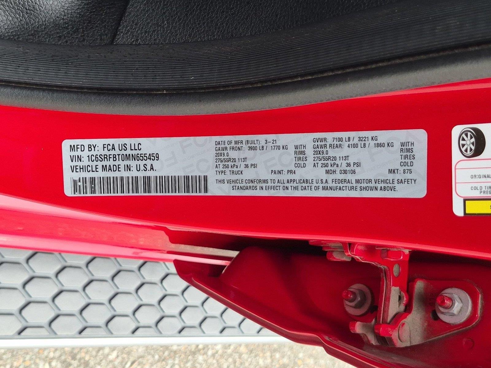 Used 2021 Flame Red Clearcoat Ram Big Horn image 38