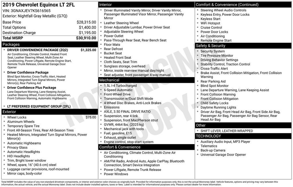 2019 Chevrolet Equinox 2FL