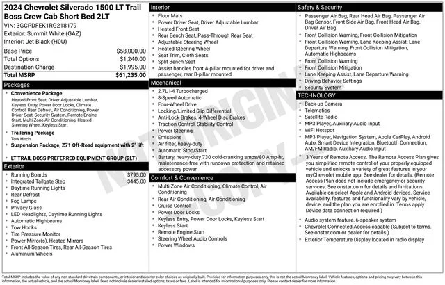 Used 2024 White Chevrolet LT Trail Boss image 16