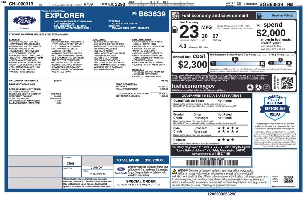 Used 2025 Black Ford Platinum image 3