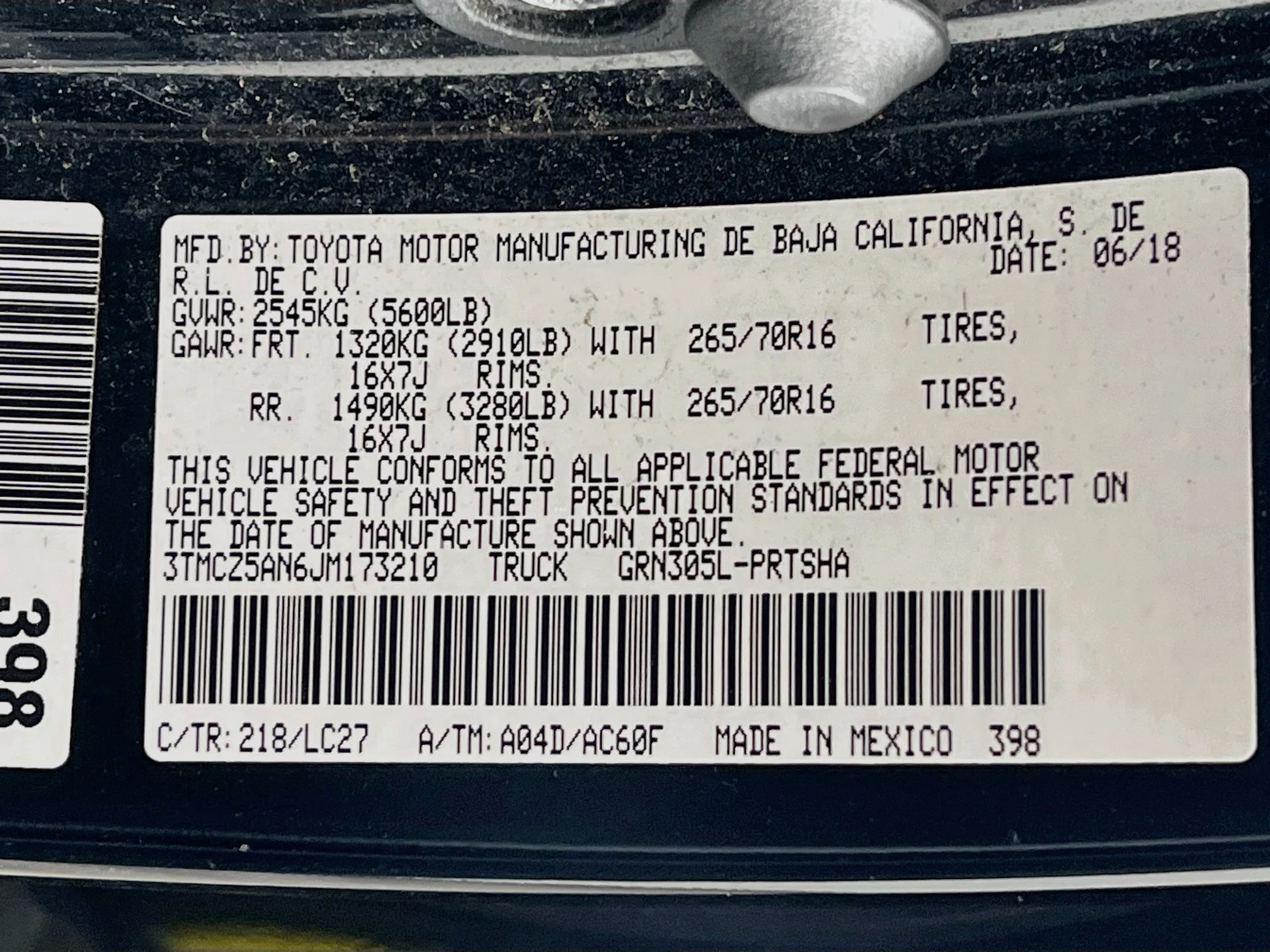 Used 2018 Black Toyota TRD OFF ROAD image 11