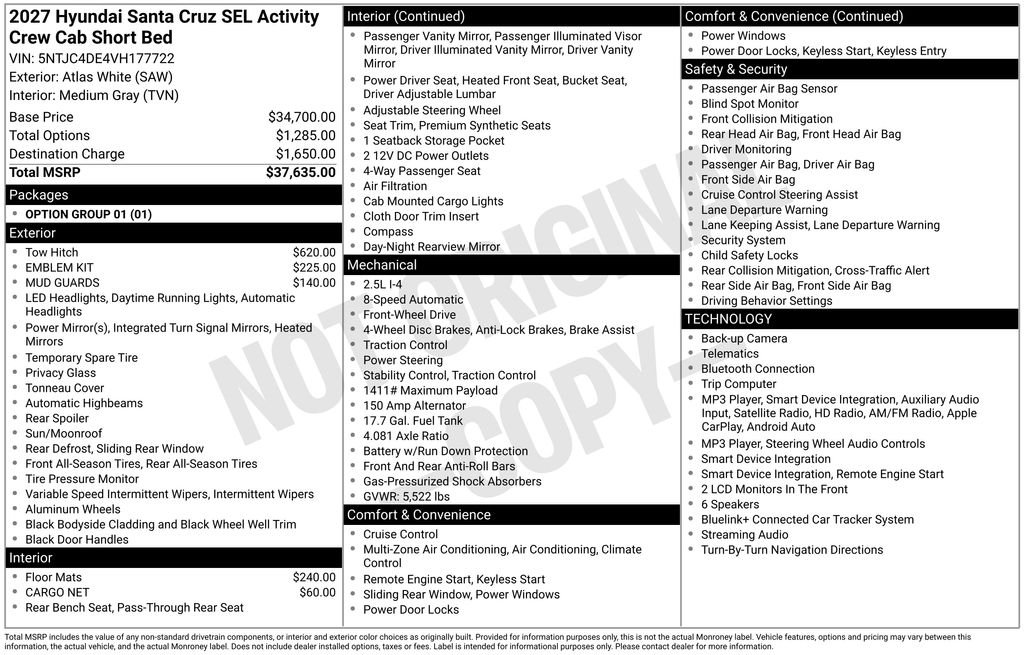 New 2027 White Hyundai SEL Activity FWD image 18